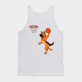 Cartoon shepherd dog playing basketball Tank Top